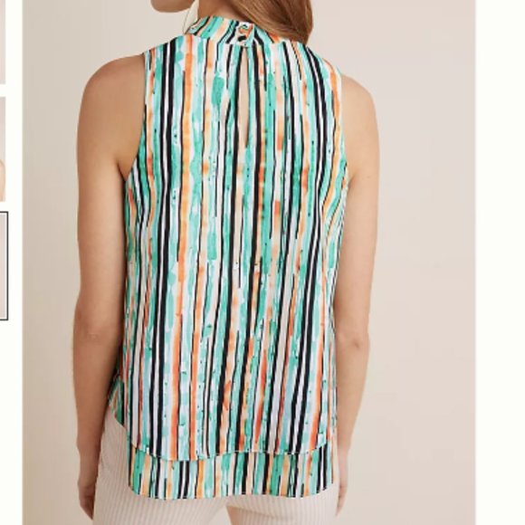 Anthropologie Lindsey Tiered Top in Blue Motif by Hutch Size Small - Picture 2 of 9